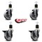Service Caster 4'' Semi Steel Wheel Swivel 1-7/8'' Expanding Stem Caster Set 2 Brakes, 4PK SCC-EX20S414-SSS-2-PLB-2-178 - alternate 4